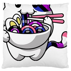 Genderfluid T- Shirt Genderfluid Pride Kawaii Car Ramen Noodles Genderfluid Flag T- Shirt Large Cushion Case (one Side) by ZUXUMI