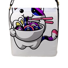 Genderfluid T- Shirt Genderfluid Pride Kawaii Car Ramen Noodles Genderfluid Flag T- Shirt Flap Closure Messenger Bag (l) by ZUXUMI