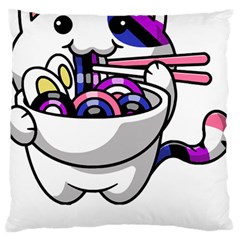 Genderfluid T- Shirt Genderfluid Pride Kawaii Car Ramen Noodles Genderfluid Flag T- Shirt Standard Premium Plush Fleece Cushion Case (two Sides) by ZUXUMI