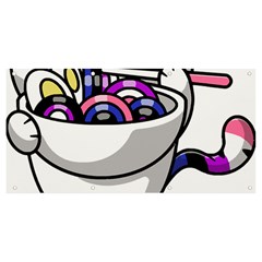 Genderfluid T- Shirt Genderfluid Pride Kawaii Car Ramen Noodles Genderfluid Flag T- Shirt Banner And Sign 8  X 4  by ZUXUMI