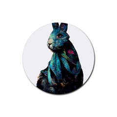 Rabbit T-shirtrabbit Watercolor Painting #rabbit T-shirt Rubber Round Coaster (4 Pack) by EnriqueJohnson