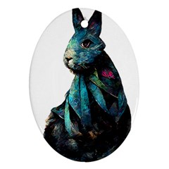 Rabbit T-shirtrabbit Watercolor Painting #rabbit T-shirt Oval Ornament (two Sides) by EnriqueJohnson