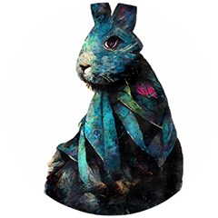 Rabbit T-shirtrabbit Watercolor Painting #rabbit T-shirt Wooden Puzzle Round