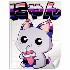 Genderfluid T- Shirt Genderfluid Pride Kawaii Cat Strawberry Milk T- Shirt Canvas 36  X 48  by ZUXUMI