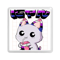 Genderfluid T- Shirt Genderfluid Pride Kawaii Cat Strawberry Milk T- Shirt Memory Card Reader (square) by ZUXUMI