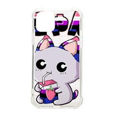 Genderfluid T- Shirt Genderfluid Pride Kawaii Cat Strawberry Milk T- Shirt Iphone 11 Pro 5 8 Inch Tpu Uv Print Case