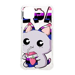 Genderfluid T- Shirt Genderfluid Pride Kawaii Cat Strawberry Milk T- Shirt Iphone 11 Pro Max 6 5 Inch Tpu Uv Print Case by ZUXUMI