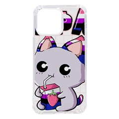 Genderfluid T- Shirt Genderfluid Pride Kawaii Cat Strawberry Milk T- Shirt Iphone 14 Pro Max Tpu Uv Print Case by ZUXUMI