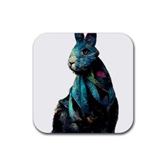 Rabbit T-shirtrabbit Watercolor Painting #rabbit T-shirt Rubber Coaster (square) by EnriqueJohnson