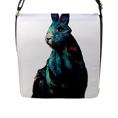 Rabbit T-shirtrabbit Watercolor Painting #rabbit T-shirt Flap Closure Messenger Bag (l) by EnriqueJohnson