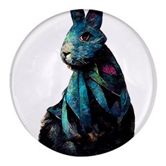 Rabbit T-shirtrabbit Watercolor Painting #rabbit T-shirt Round Glass Fridge Magnet (4 Pack) by EnriqueJohnson