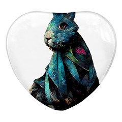 Rabbit T-shirtrabbit Watercolor Painting #rabbit T-shirt Heart Glass Fridge Magnet (4 Pack) by EnriqueJohnson