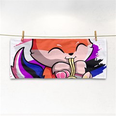 Genderfluid T- Shirt Genderfluid Pride Kawaii Fox Ramen Noodles Genderfluid Flag T- Shirt Hand Towel by ZUXUMI