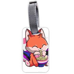 Genderfluid T- Shirt Genderfluid Pride Kawaii Fox Ramen Noodles Genderfluid Flag T- Shirt Luggage Tag (one Side) by ZUXUMI