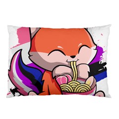 Genderfluid T- Shirt Genderfluid Pride Kawaii Fox Ramen Noodles Genderfluid Flag T- Shirt Pillow Case (two Sides) by ZUXUMI