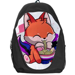 Genderfluid T- Shirt Genderfluid Pride Kawaii Fox Ramen Noodles Genderfluid Flag T- Shirt Backpack Bag by ZUXUMI