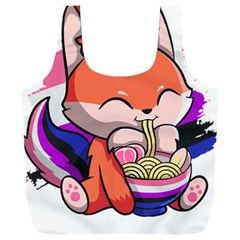 Genderfluid T- Shirt Genderfluid Pride Kawaii Fox Ramen Noodles Genderfluid Flag T- Shirt Full Print Recycle Bag (xxl) by ZUXUMI