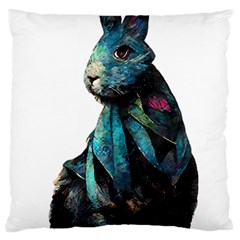 Rabbit T-shirtrabbit Watercolor Painting #rabbit T-shirt Standard Premium Plush Fleece Cushion Case (one Side) by EnriqueJohnson