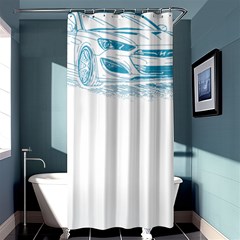 Genesis Coupe T- Shirt Hyundai Genesis Coupe Lineart Blueprint T- Shirt Shower Curtain 36  X 72  (stall)  by ZUXUMI