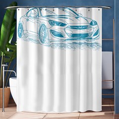 Genesis Coupe T- Shirt Hyundai Genesis Coupe Lineart Blueprint T- Shirt Shower Curtain 60  X 72  (medium)  by ZUXUMI