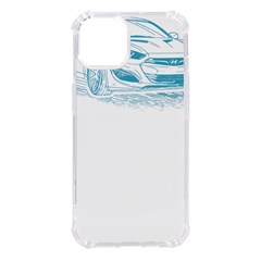 Genesis Coupe T- Shirt Hyundai Genesis Coupe Lineart Blueprint T- Shirt Iphone 14 Tpu Uv Print Case by ZUXUMI