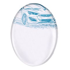 Genesis Coupe T- Shirt Hyundai Genesis Coupe Lineart Blueprint T- Shirt Oval Glass Fridge Magnet (4 Pack) by ZUXUMI