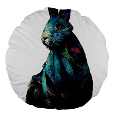 Rabbit T-shirtrabbit Watercolor Painting #rabbit T-shirt Large 18  Premium Flano Round Cushions by EnriqueJohnson