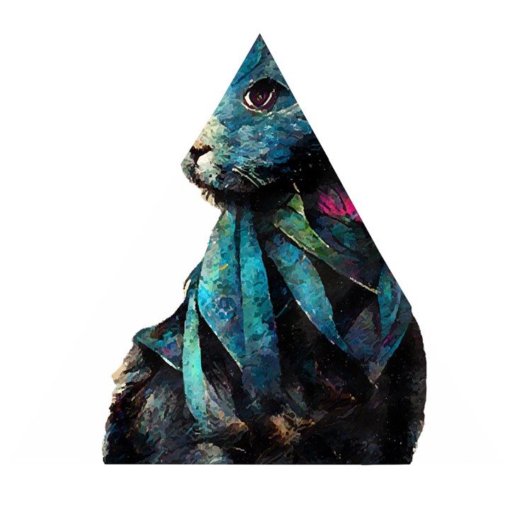 Rabbit T-shirtrabbit Watercolor Painting #rabbit T-shirt Wooden Puzzle Triangle