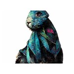 Rabbit T-shirtrabbit Watercolor Painting #rabbit T-shirt Two Sides Premium Plush Fleece Blanket (Extra Small) 40 x30  Blanket Front