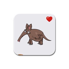 Aardvark  Shirt Steal Your Heart Aardvark 02  Shirt4 Rubber Square Coaster (4 Pack)