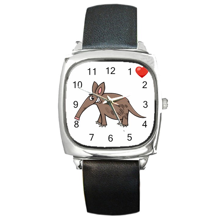 Aardvark  Shirt Steal Your Heart Aardvark 02  Shirt4 Square Metal Watch