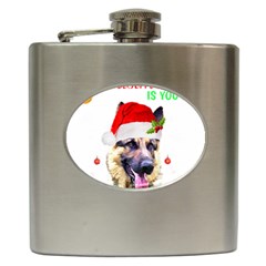 German Shepherd T- Shirt Cute German Shepherd Dog T- Shirt (1) Hip Flask (6 Oz) by ZUXUMI