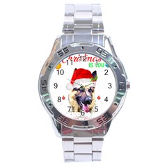 German Shepherd T- Shirt Cute German Shepherd Dog T- Shirt (1) Stainless Steel Analogue Watch by ZUXUMI