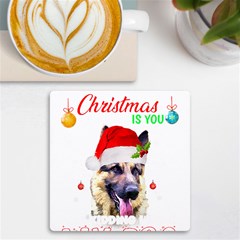 German Shepherd T- Shirt Cute German Shepherd Dog T- Shirt (1) Uv Print Square Tile Coaster  by ZUXUMI