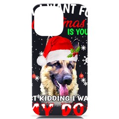 German Shepherd T- Shirt Cute German Shepherd Dog T- Shirt (1) Iphone 14 Pro Max Black Uv Print Case by ZUXUMI