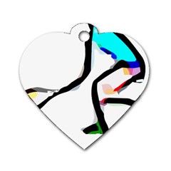 Abstract Art Sport Ace Tennis  Shirt Abstract - Art - Sport - Ace - Tennis  Shirt5 Dog Tag Heart (two Sides) by EnriqueJohnson