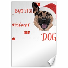 German Shepherd T- Shirt German Shepherd Merry Christmas T- Shirt (1) Canvas 12  X 18  by ZUXUMI