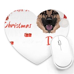 German Shepherd T- Shirt German Shepherd Merry Christmas T- Shirt (1) Heart Mousepad by ZUXUMI