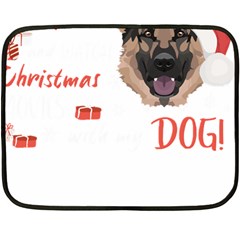 German Shepherd T- Shirt German Shepherd Merry Christmas T- Shirt (1) Fleece Blanket (mini) by ZUXUMI