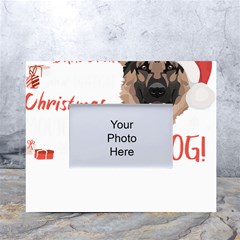 German Shepherd T- Shirt German Shepherd Merry Christmas T- Shirt (1) White Tabletop Photo Frame 4 x6  by ZUXUMI