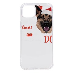 German Shepherd T- Shirt German Shepherd Merry Christmas T- Shirt (1) Iphone 14 Plus Tpu Uv Print Case by ZUXUMI