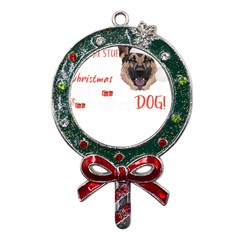 German Shepherd T- Shirt German Shepherd Merry Christmas T- Shirt (1) Metal X mas Lollipop With Crystal Ornament