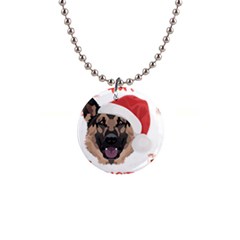 German Shepherd T- Shirt German Shepherd Merry Christmas T- Shirt (2) 1  Button Necklace by ZUXUMI