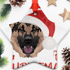 German Shepherd T- Shirt German Shepherd Merry Christmas T- Shirt (2) Star Ornament (two Sides) by ZUXUMI