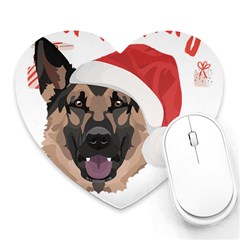 German Shepherd T- Shirt German Shepherd Merry Christmas T- Shirt (2) Heart Mousepad by ZUXUMI