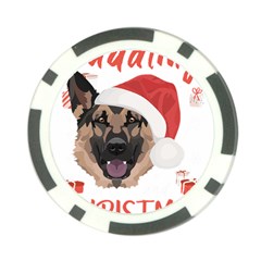 German Shepherd T- Shirt German Shepherd Merry Christmas T- Shirt (2) Poker Chip Card Guard by ZUXUMI