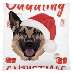 German Shepherd T- Shirt German Shepherd Merry Christmas T- Shirt (2) Standard Premium Plush Fleece Cushion Case (two Sides) by ZUXUMI