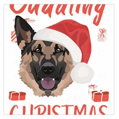 German Shepherd T- Shirt German Shepherd Merry Christmas T- Shirt (2) Square Satin Scarf (36  X 36 ) by ZUXUMI