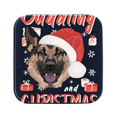 German Shepherd T- Shirt German Shepherd Merry Christmas T- Shirt (2) Square Metal Box (black) by ZUXUMI