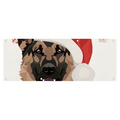 German Shepherd T- Shirt German Shepherd Merry Christmas T- Shirt (2) Banner And Sign 8  X 3  by ZUXUMI